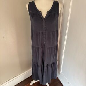 Women's Sleeveless Blue Grey Maxi Dress